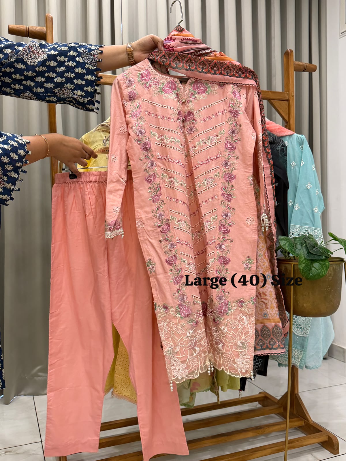 Signature Embroidered Three Piece Set