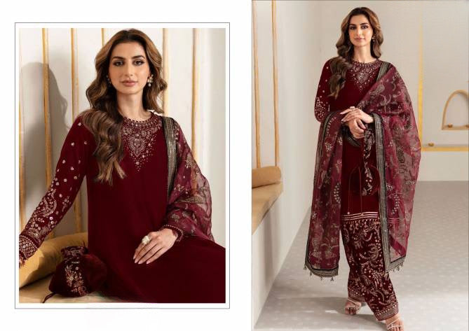Embroidered velvette suit -3284 - Pehnava Lawns