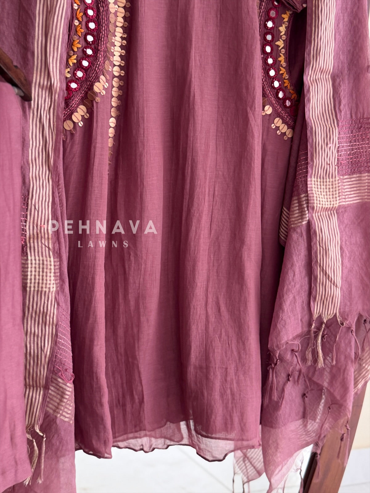Boho Mirror Embroidered 3-Piece Suit