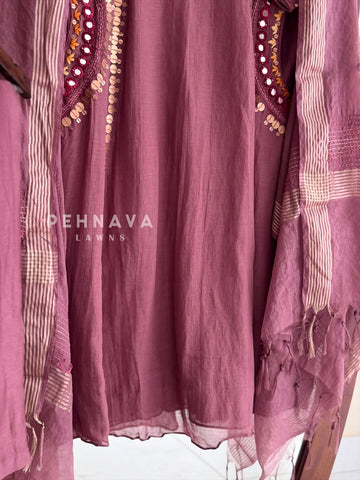 Boho Mirror Embroidered 3-Piece Suit