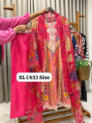 Signature Embroidered Three Piece Set