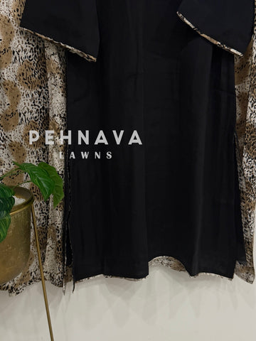 Minimal Animal Printed Three Piece Suit