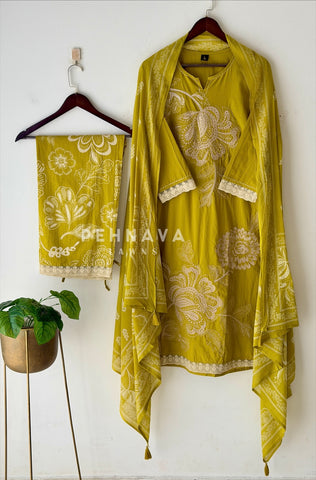 Floral Embroidered Cotton Suit Set 2599