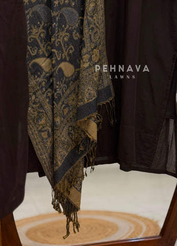 Pashmina Dupatta Suit Set-B197