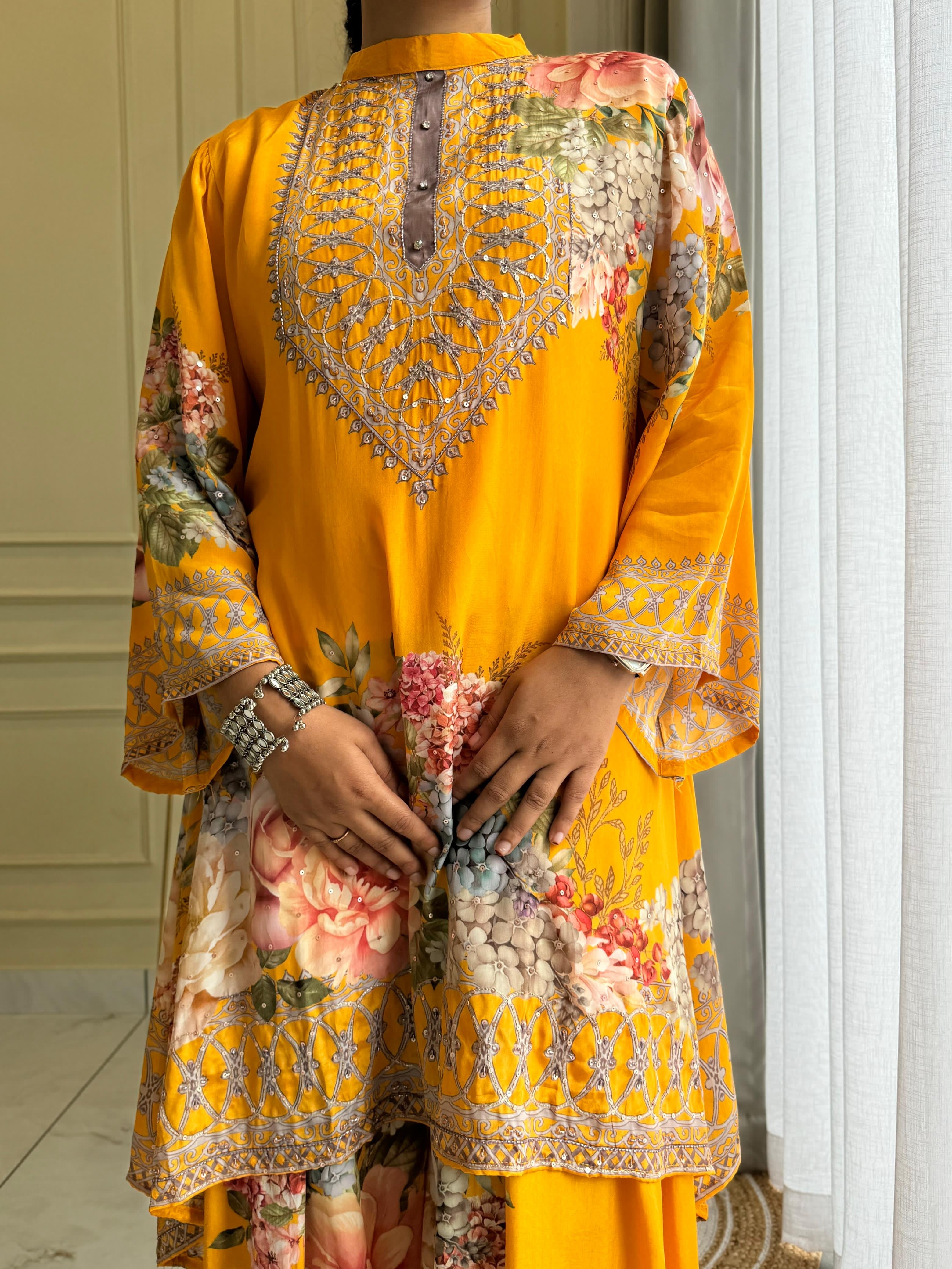 Crepe indo-western co-od set-10210