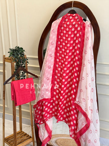 Polka Dot Unstitched Suit-3584