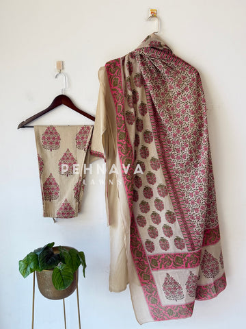 Printed Three Piece Cotton Set-SW19