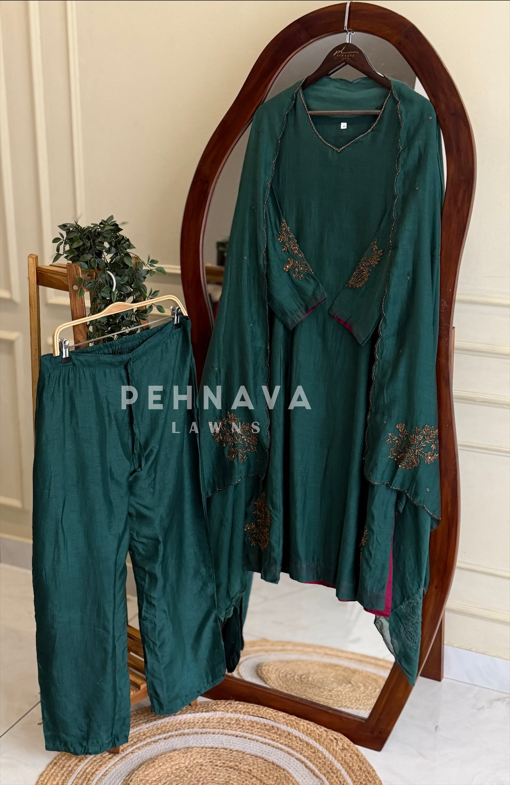 Chanderi Handworked suit 1321