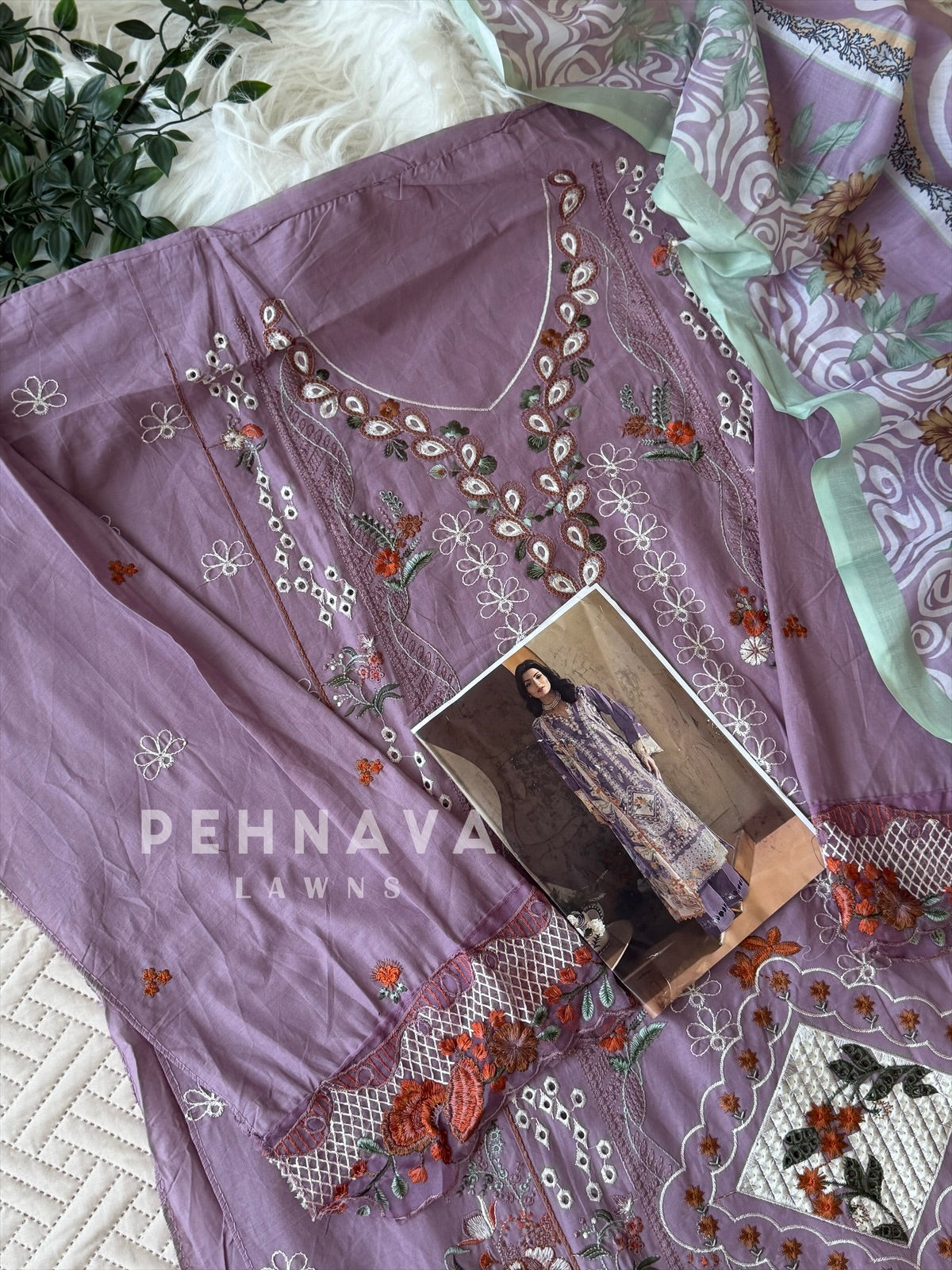 Embroidered Semi Stitched Suit 3906B