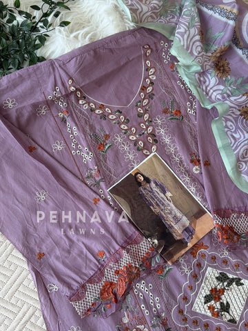 Embroidered Semi Stitched Suit 3906B