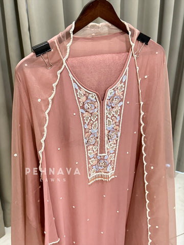 Premium Chiffon Handwork Semi-Stitched Suit