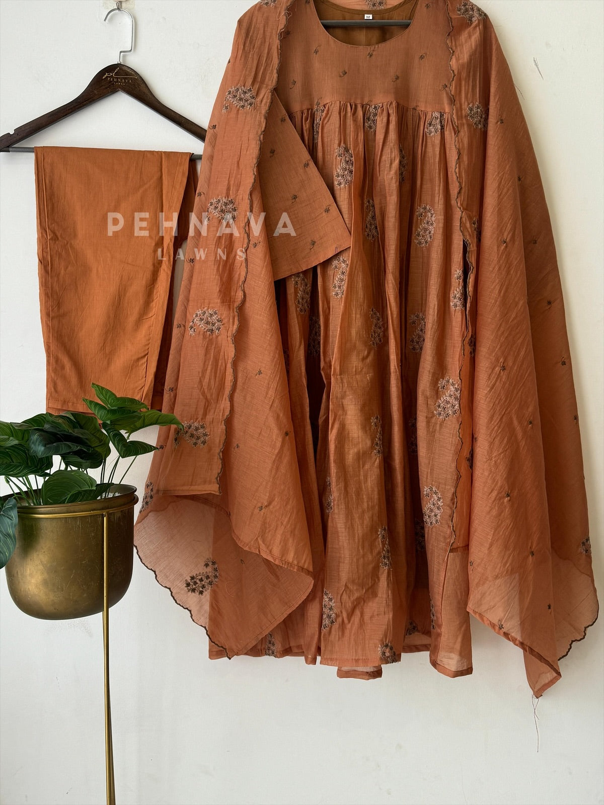 Chanderi Embroidered Suit