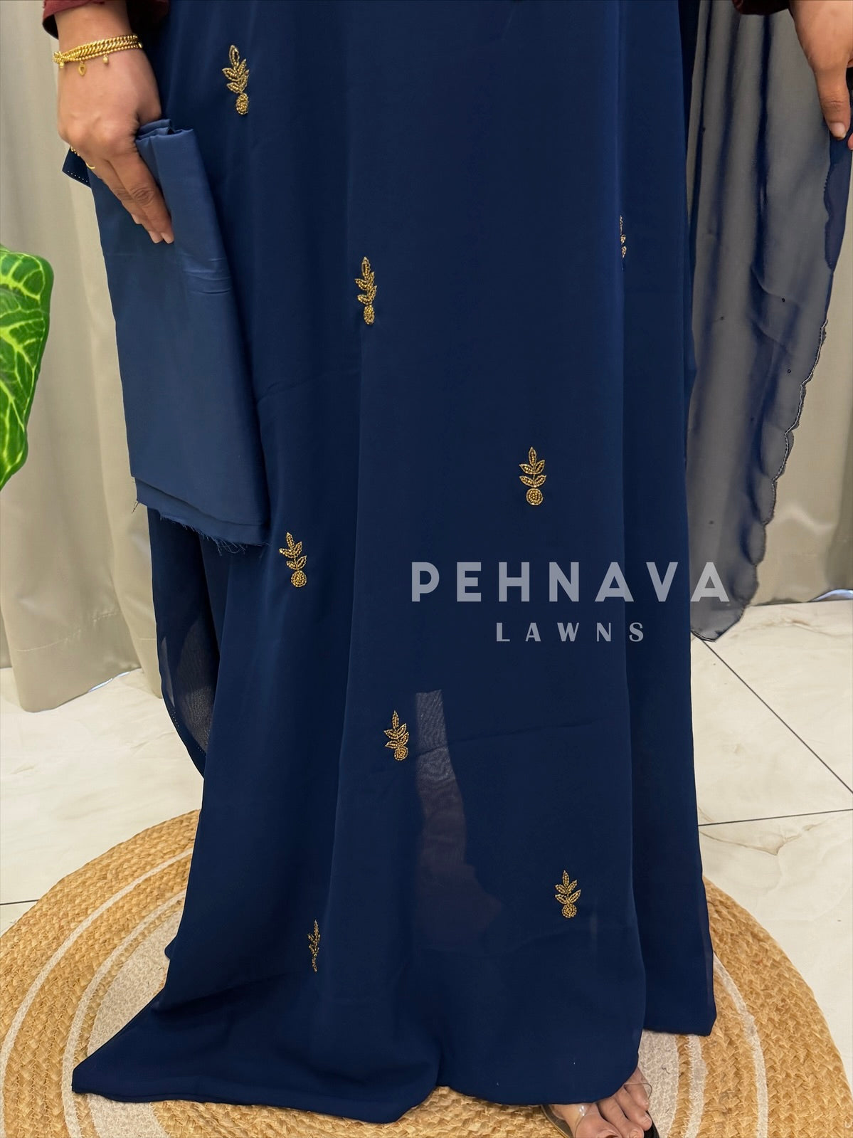 Premium Handworked Chiffon Unstitched Suit-SM-806