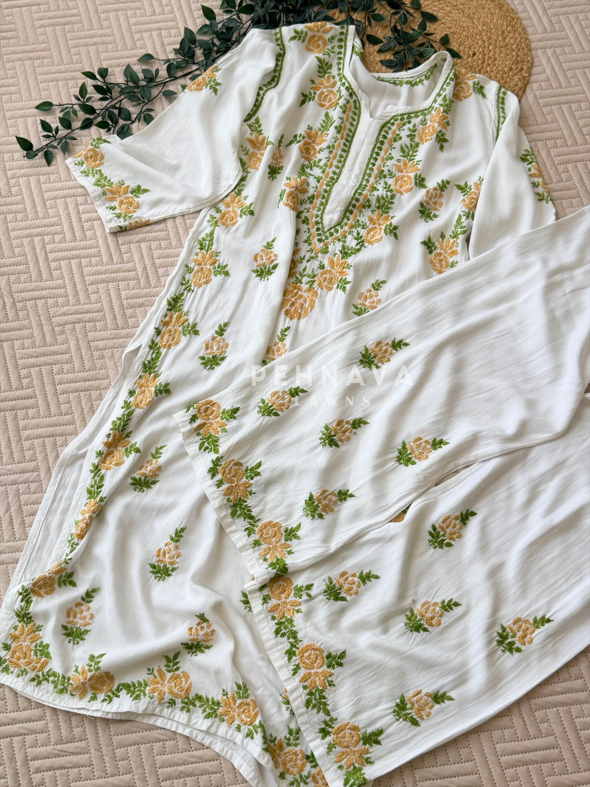 Chikankari Rayon Kurta Set