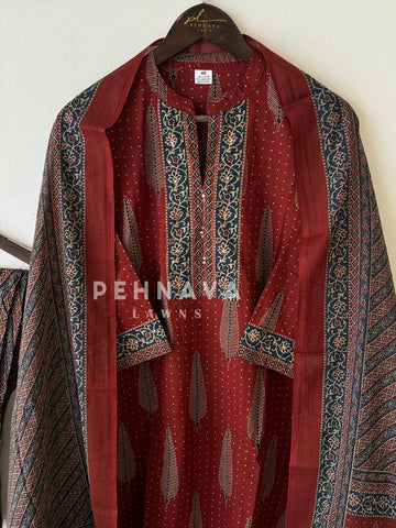 Classic Work Print Suit-No.11/3 - Pehnava Lawns