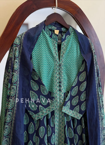 Ajrak Print A-Line Suit Set 11021-24