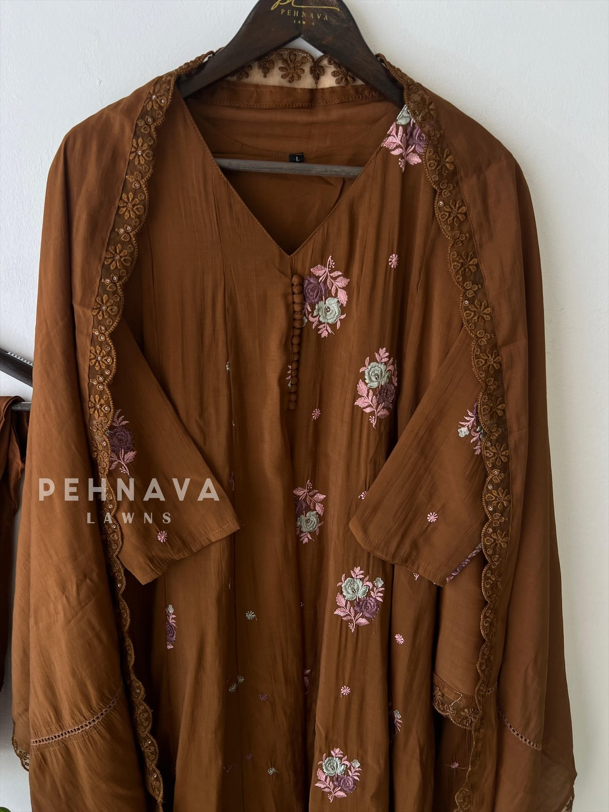 Embroidered Three Piece Suit-15686