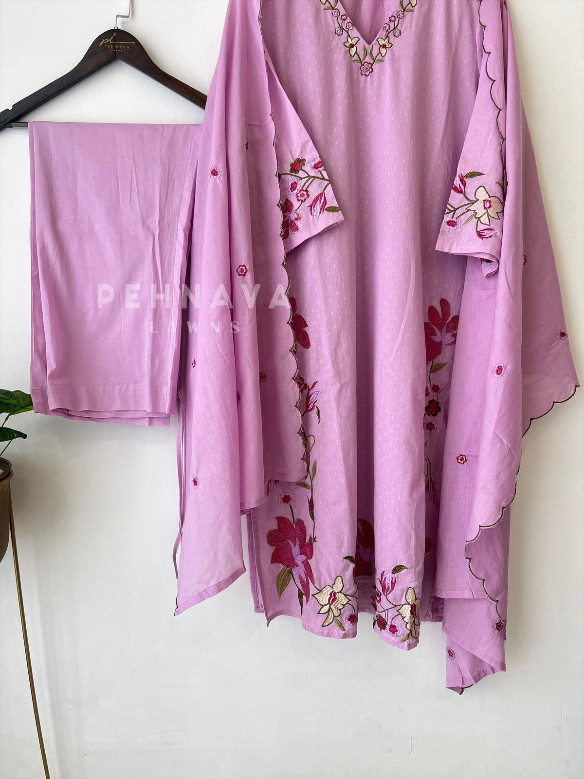 Cotton Applique Detailed Suit-3739 - Pehnava Lawns