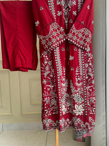 Binsaeed Pakistani Embroidered lawn Suit-0853