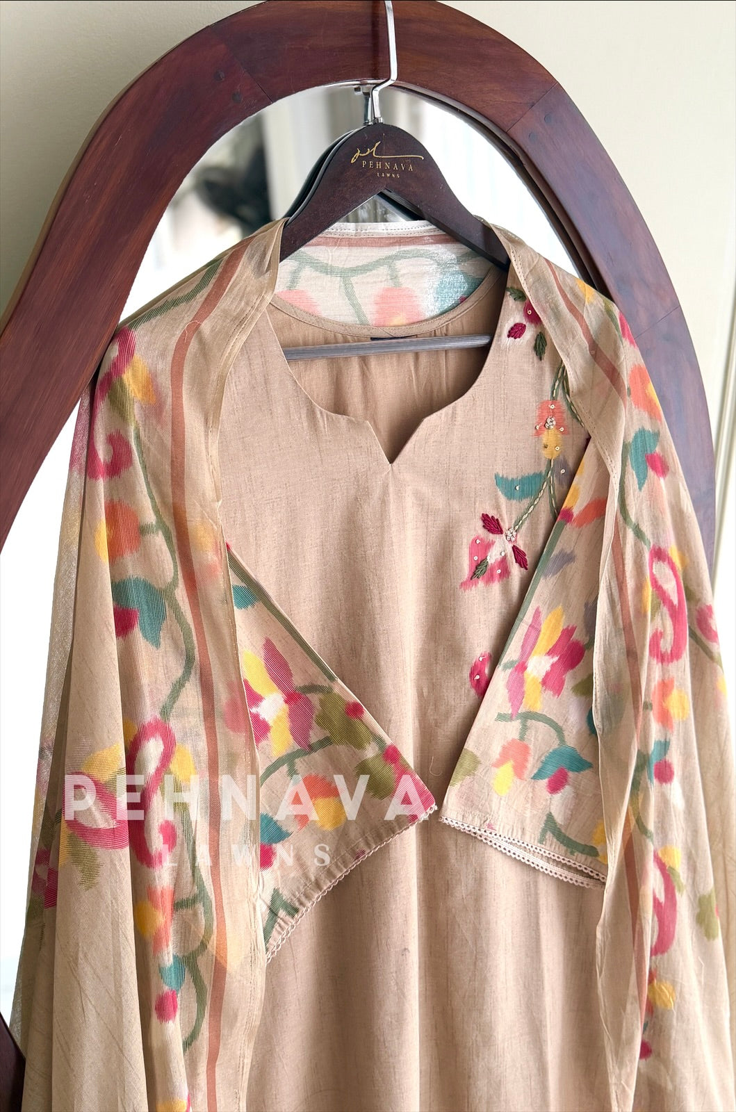 Floral Print Cotton Suit
