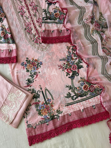 Cotton Lace Detail Suit Set-1483