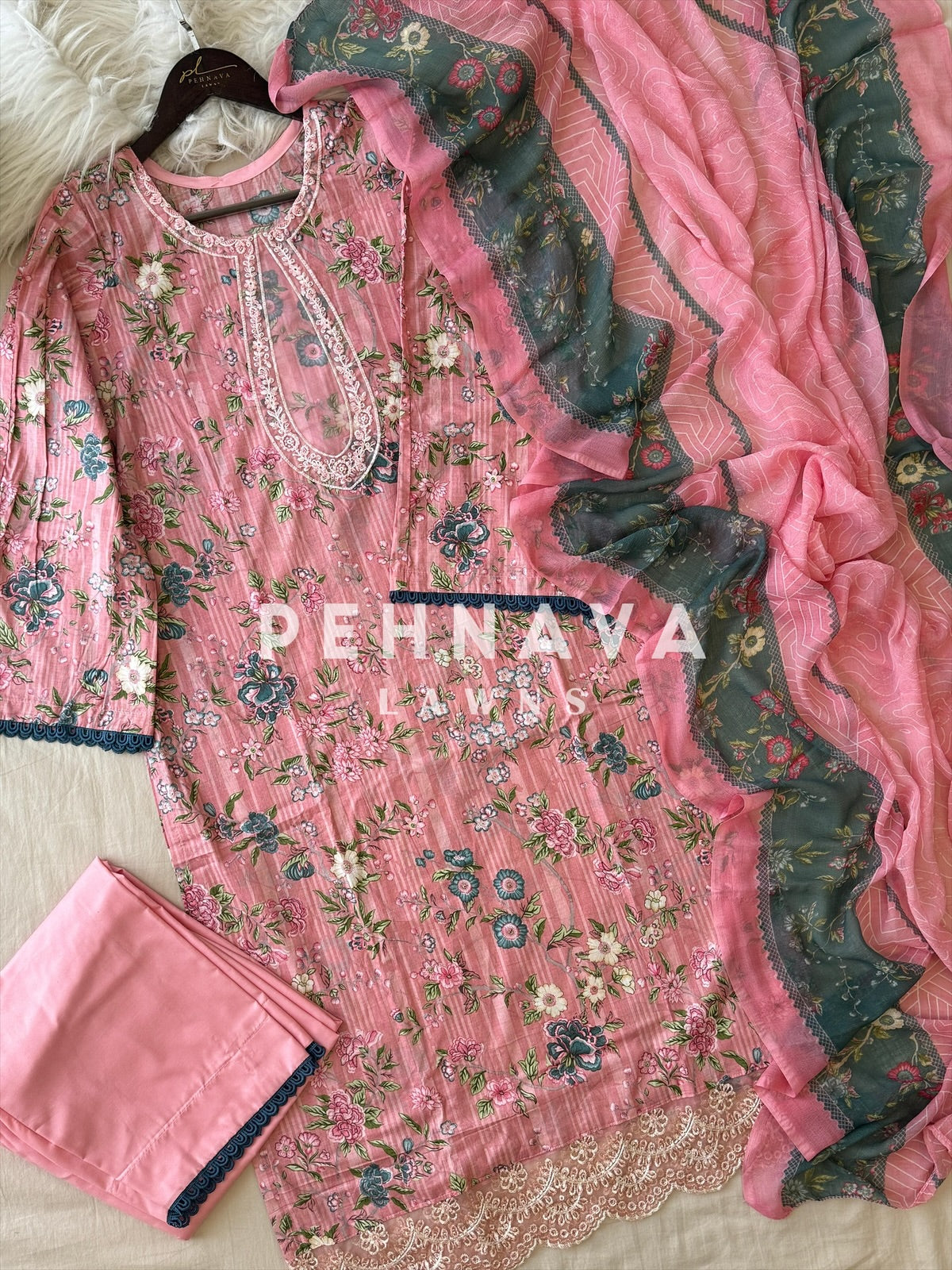 Blush Garden Embroidered Lawn Suit