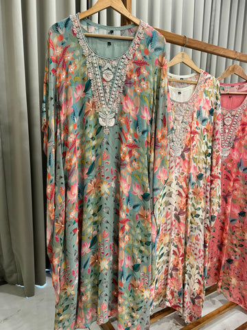 Premium Handworked Floral kafthan -6789