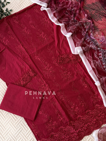 Embroidered Semi Stitched Suit-2185