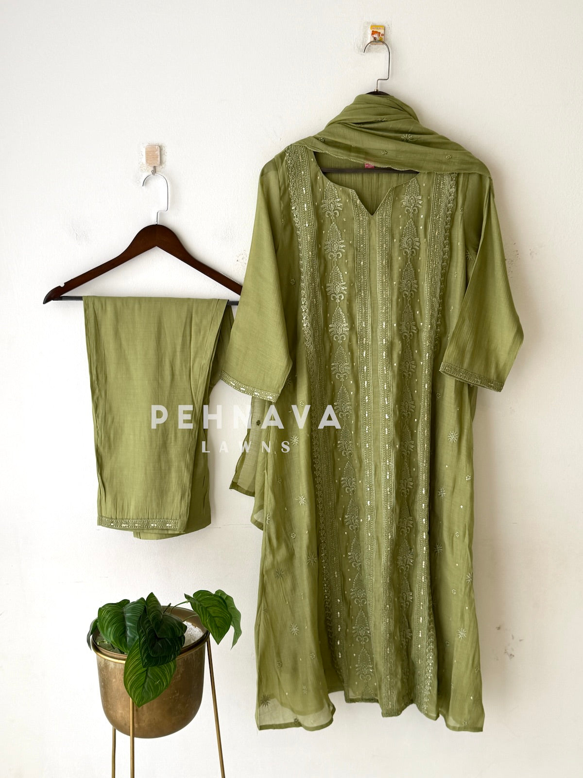 Embroidered Panel Imported Ensemble-13154