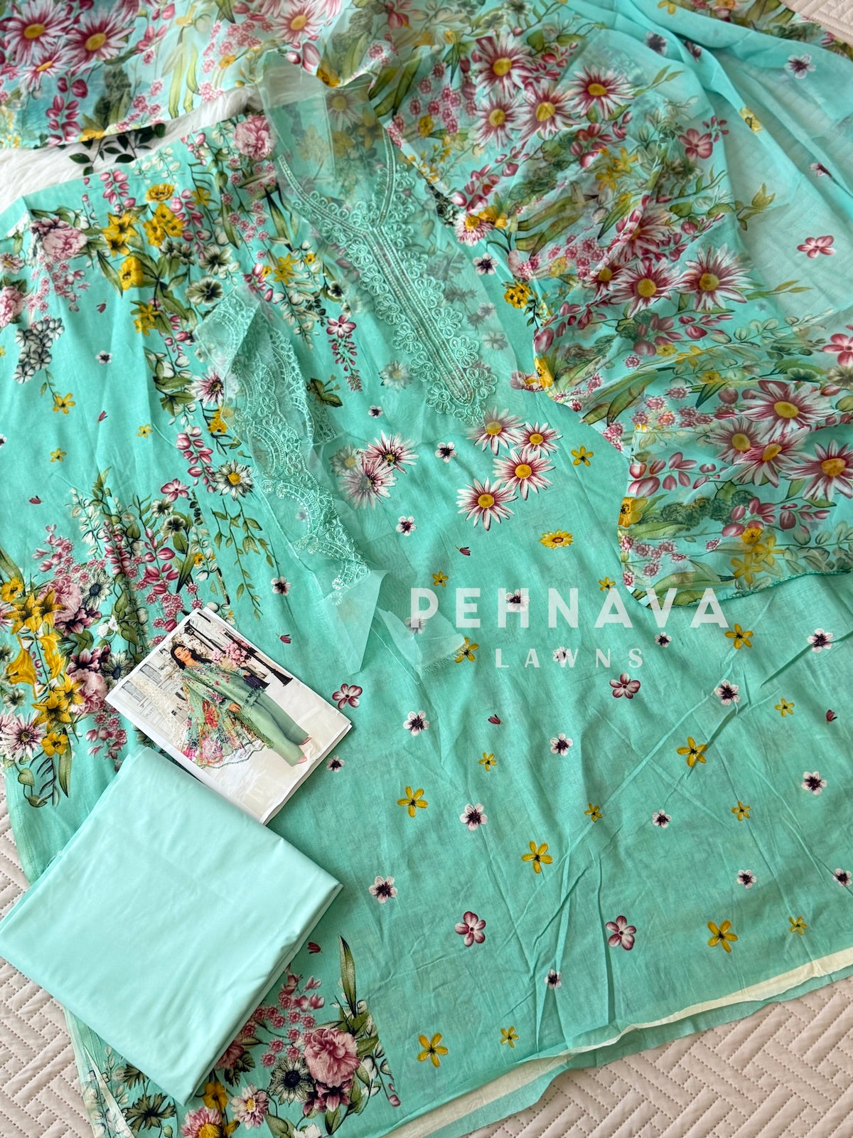Signature Embroidered Unstitched Suit-1353A