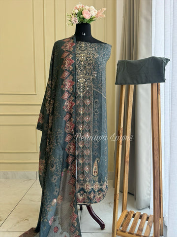 Festive Wear Muslin Suit-222