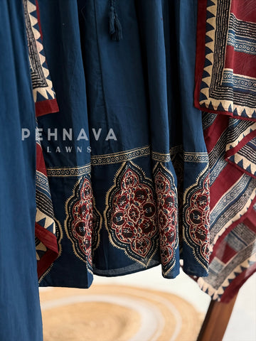 Printed Border Anarkali Set 9441-44