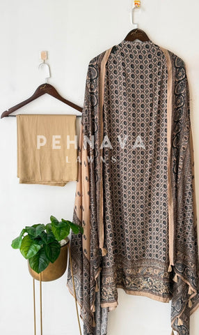 Ajrak Printed Unstitched Suit
