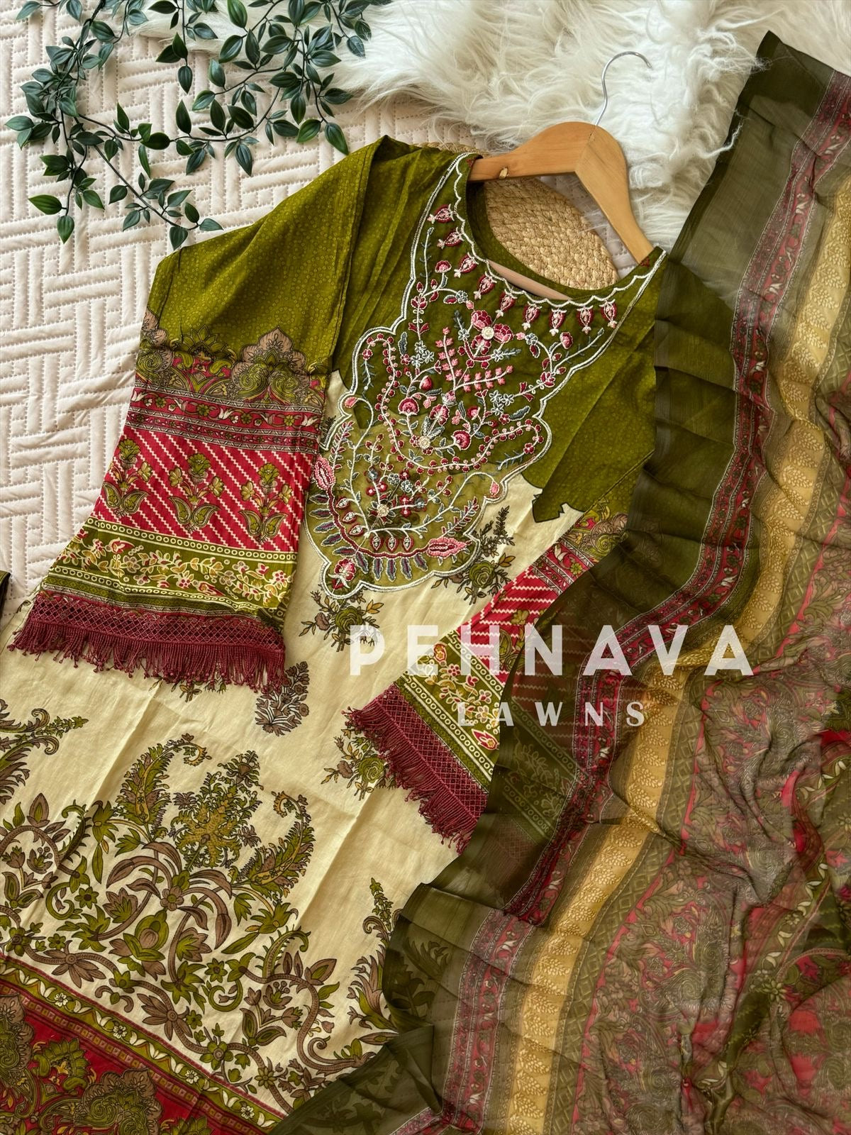 Modern Olive-Green Suit-1287B