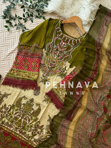 Modern Olive-Green Suit-1287B