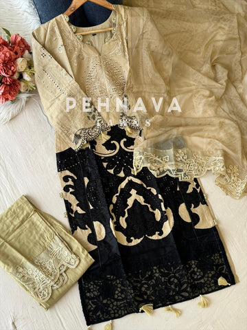 Multi Shaded Suit With Appliqué Design-1286D