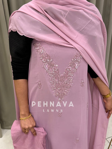 Premium Handworked Chiffon Unstitched Suit-1536