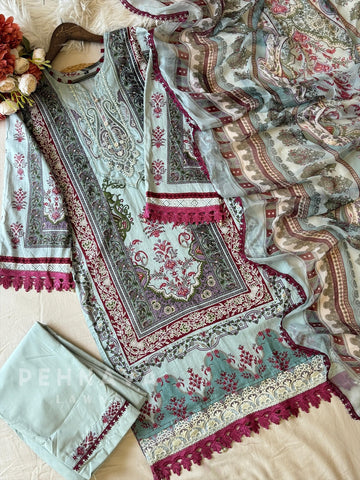 Paki Printed casual suit with dupatta-AZ-1393 - Pehnava Lawns