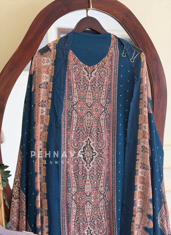 Paisley Printed Chiffon Unstitched Suit No.25