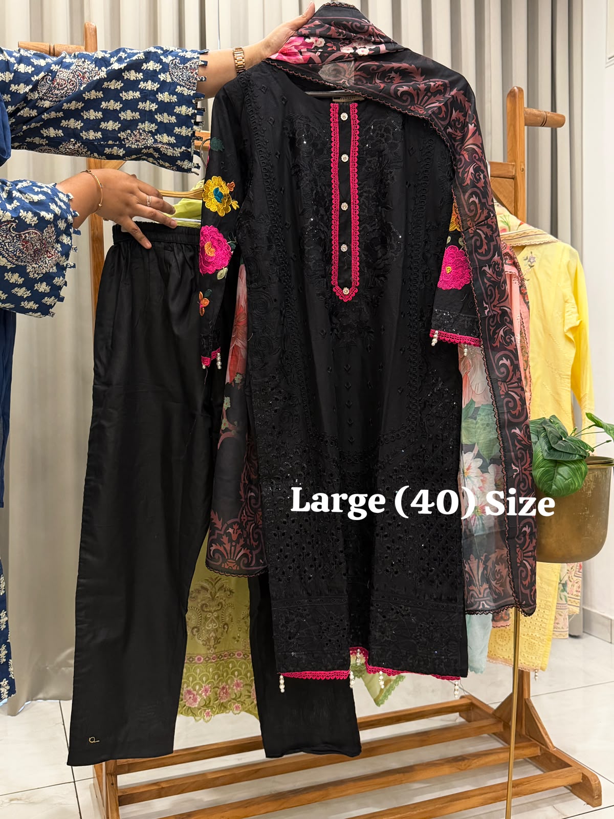 Signature Embroidered Three Piece Set