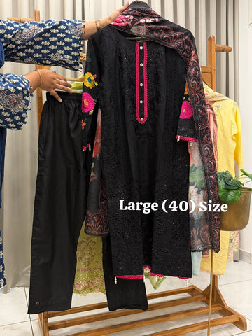 Signature Embroidered Three Piece Set