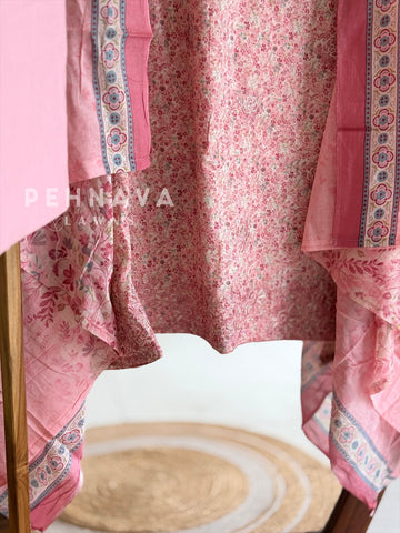 Floral Printed Unstitched Suit