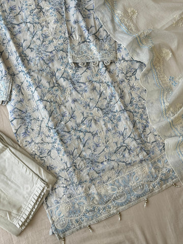 Classic Floral Embroidery Cotton Suit Set-1471