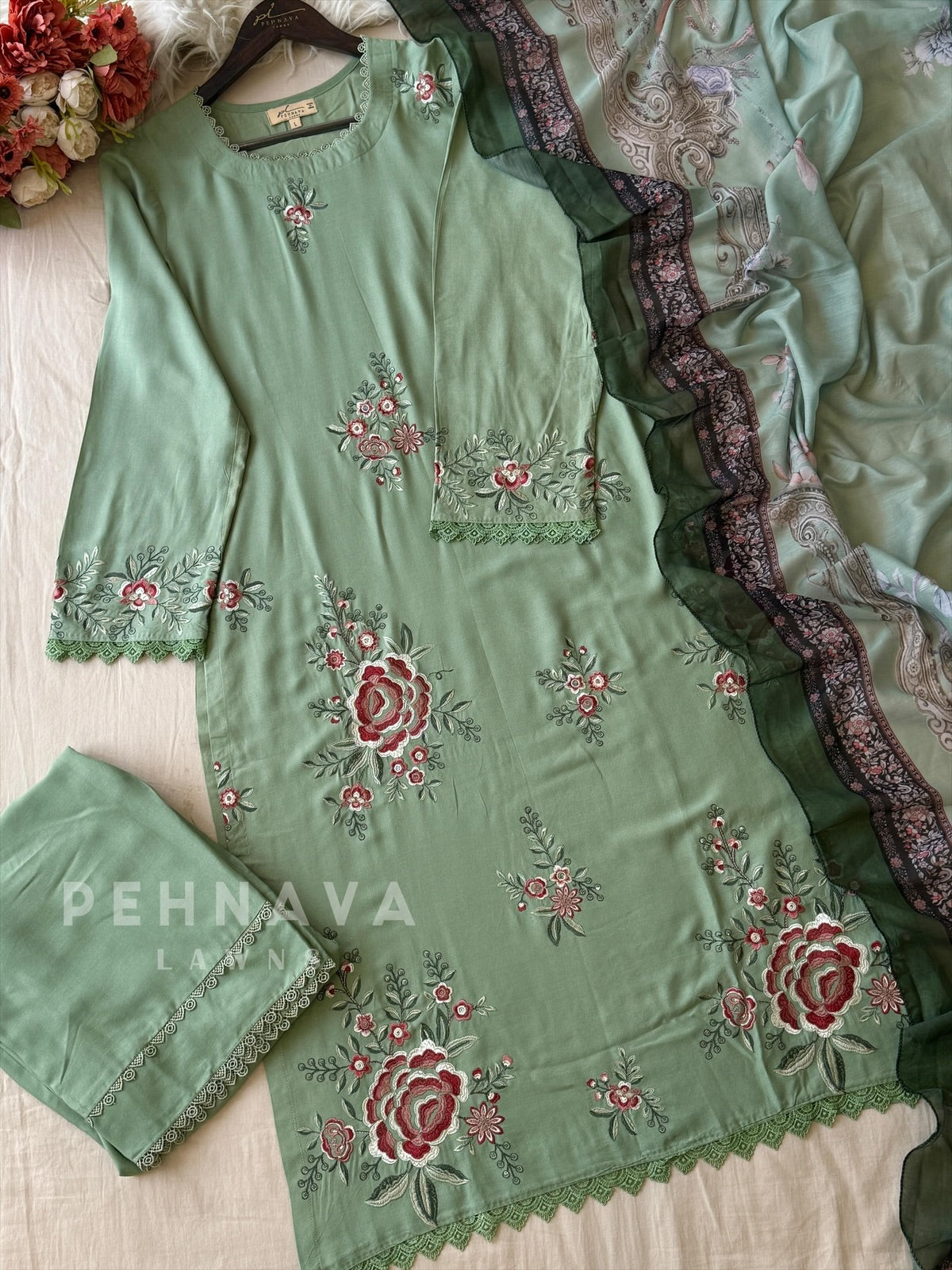 Rayon Suit with Cotton Dupatta-1536 D