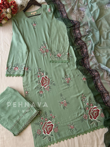 Rayon Suit with Cotton Dupatta-1536 D