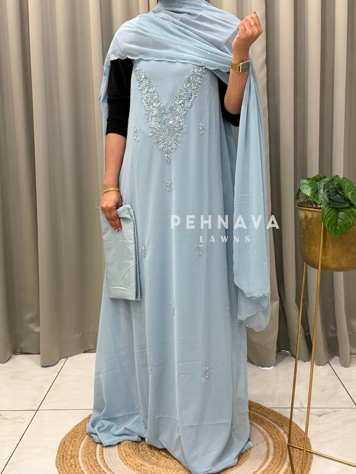 Premium Handworked Chiffon Unstitched Suit-1536