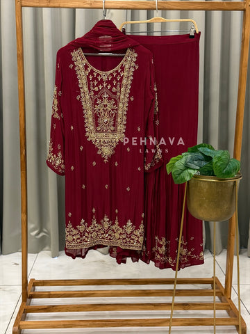Premium hand worked sharara suit