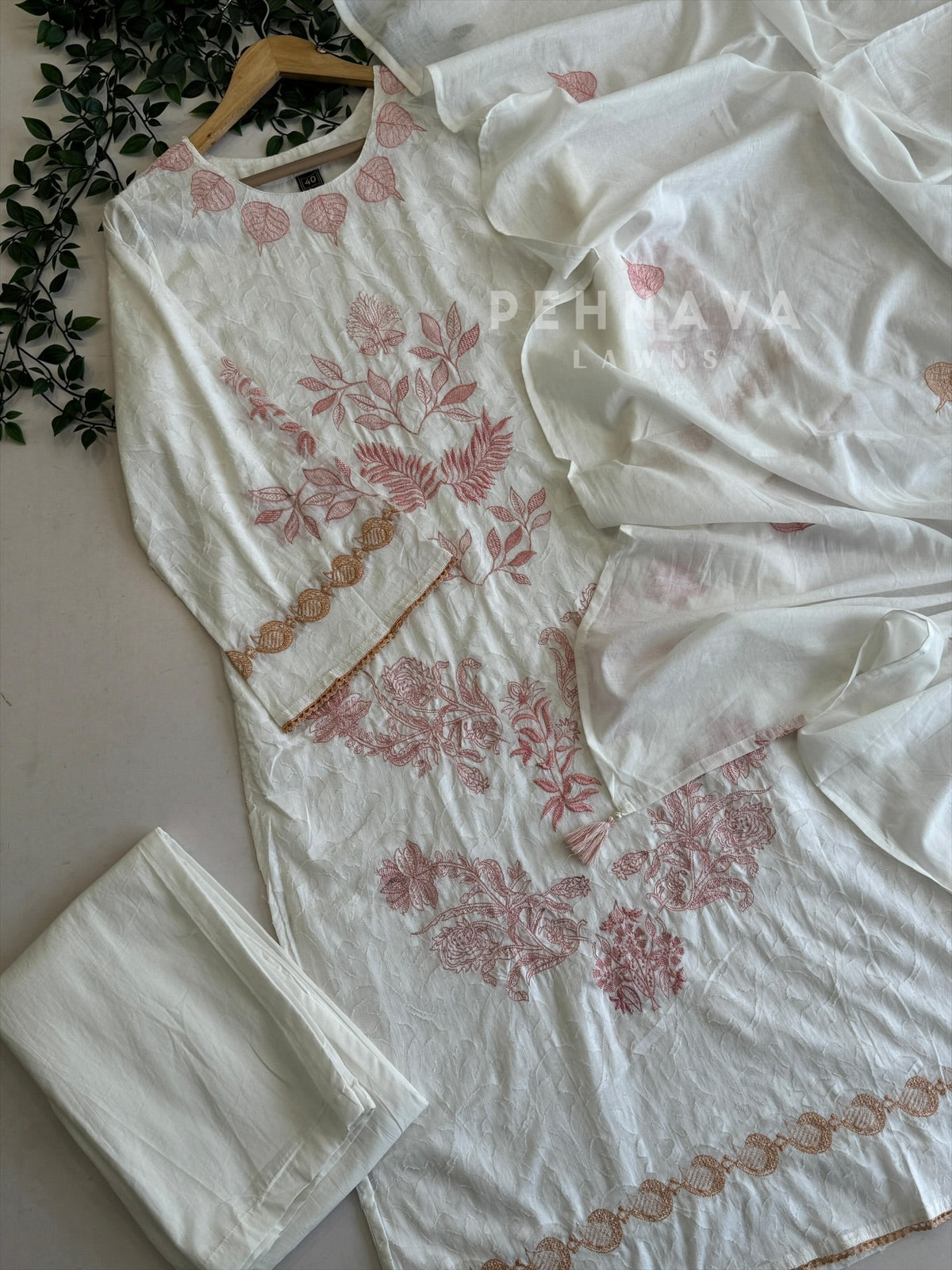 Embroidered Cotton Suit Set JJ6 - Pehnava Lawns