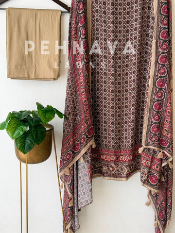 Ajrak Printed Unstitched Suit