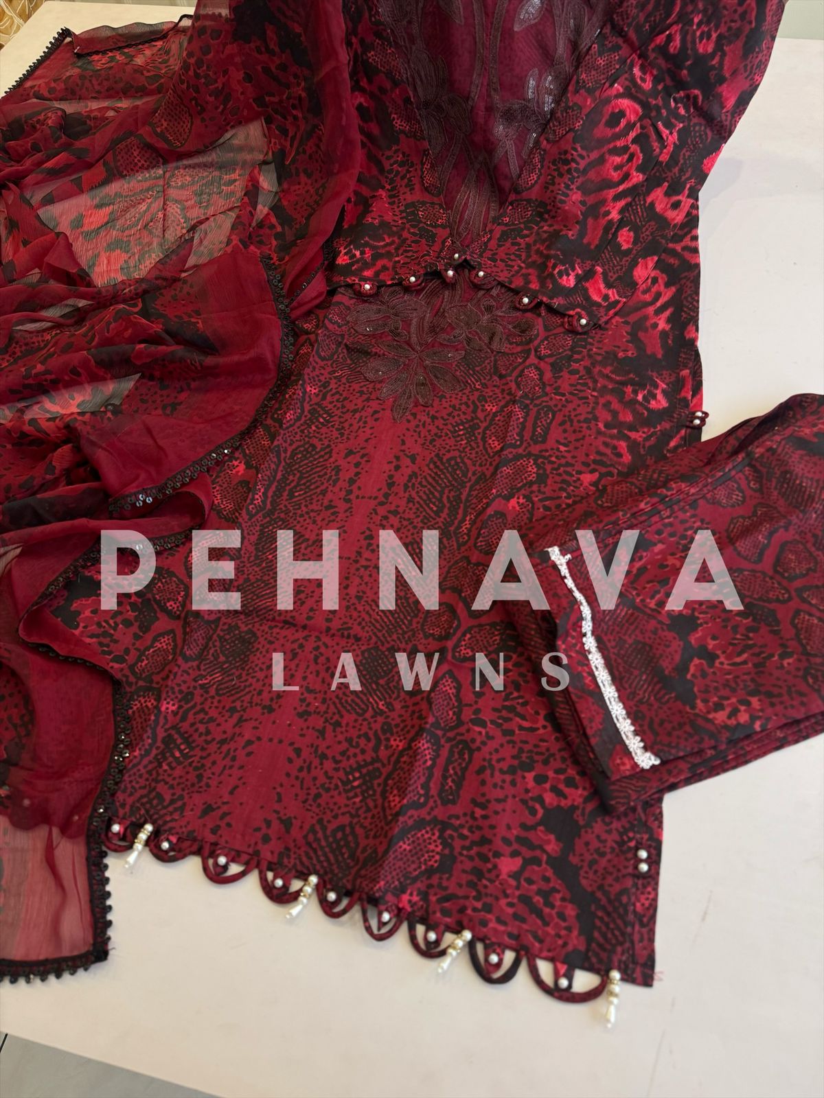 Floral Printed Ethnic Pak-Suit Ft. Chiffon/Cotton Dupatta-222